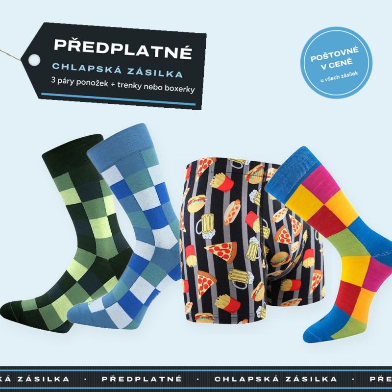 Chlapská zásilka – předplatné ponožek a spodků