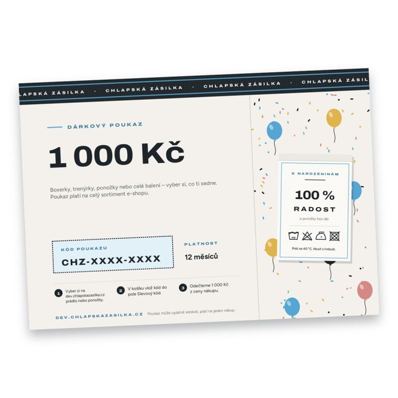Dárkový poukaz k příležitosti – 1 000 Kč