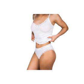 Dámská bambusová košilka Bamboo Seamless 012 s krajkou bílá