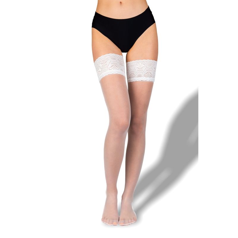 Samodržící punčochy Lady hold-ups 20 DEN bílé