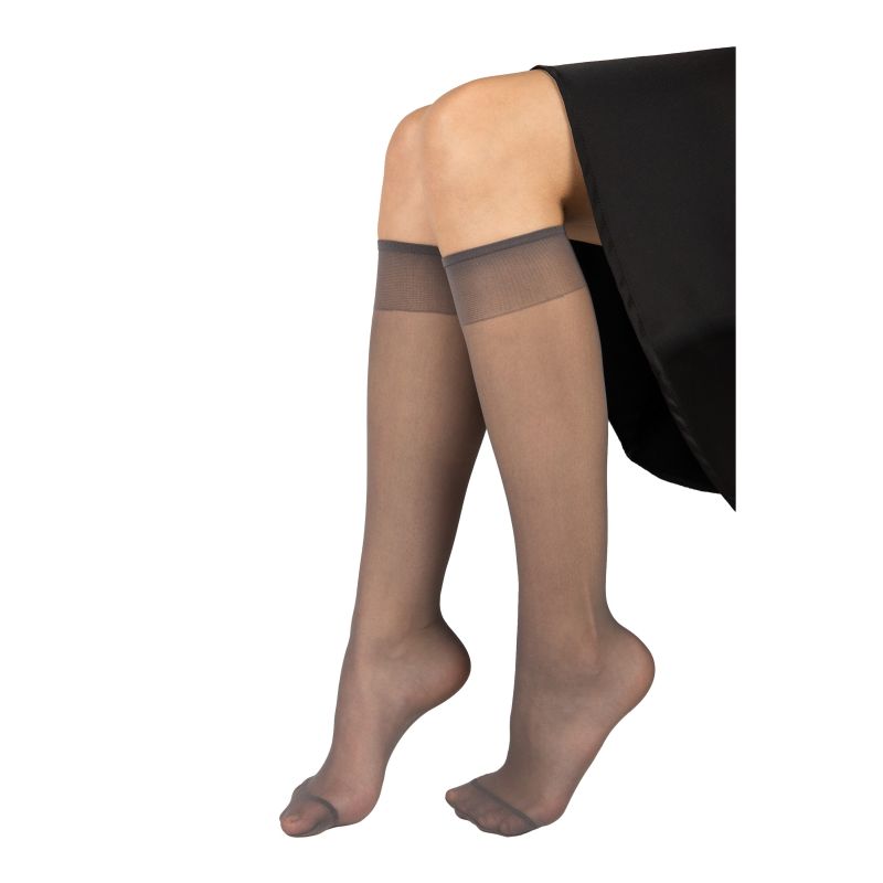 Dámské silonkové podkolenky Nylon knee-socks 20 DEN kouřově šedé 2 páry v balení