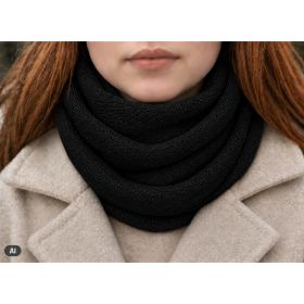 Dámská pletená šála Clio kruhová černá