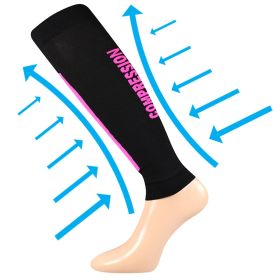 Návleky na lýtko kompresní Flex černé - neon růžové