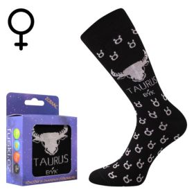 Ponožky se znamením zvěrokruhu Zodiac v krabičce býk černé