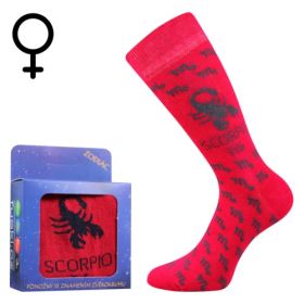 Ponožky se znamením zvěrokruhu Zodiac v krabičce štír magenta