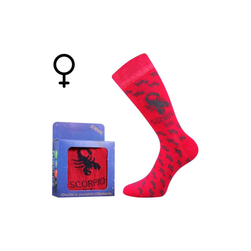 Ponožky se znamením zvěrokruhu Zodiac v krabičce štír magenta
