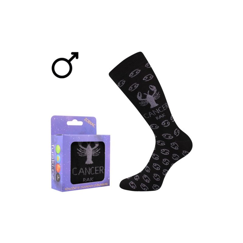 Ponožky se znamením zvěrokruhu Zodiac v krabičce rak černé