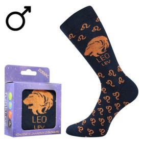 Ponožky se znamením zvěrokruhu Zodiac v krabičce lev tmavě modré