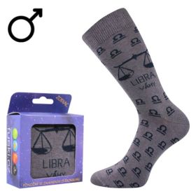 Ponožky se znamením zvěrokruhu Zodiac v krabičce váhy šedé