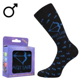Ponožky se znamením zvěrokruhu Zodiac v krabičce střelec černé