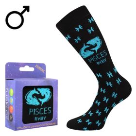 Ponožky se znamením zvěrokruhu Zodiac v krabičce ryby černé