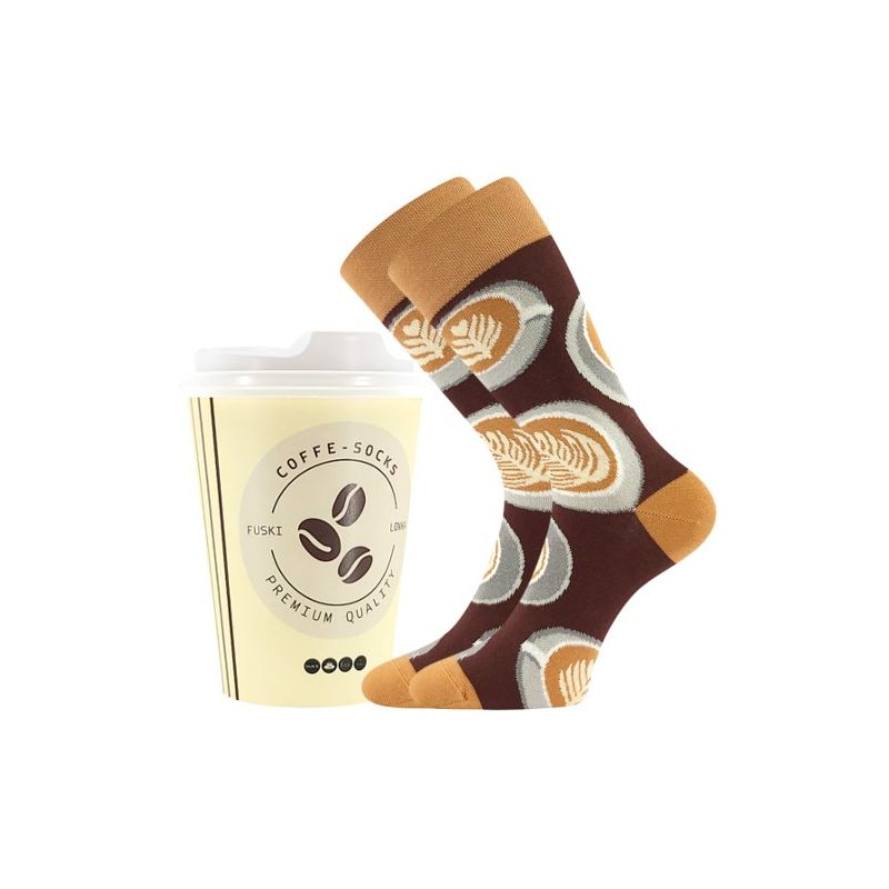 Ponožky v kelímku s motivem kávy Coffee vzor 2