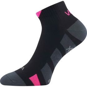 Nižší slabé ponožky Gastm se stříbrem černé s neon růžovou
