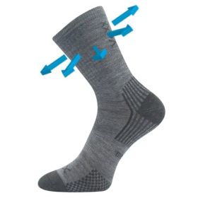 Dětské slabé ponožky z merino Optimalik s ionty stříbra světle šedé