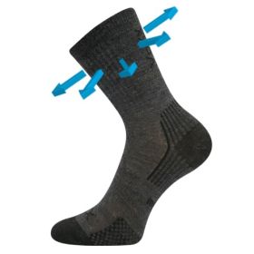Dětské slabé ponožky z merino Optimalik s ionty stříbra tmavě šedé