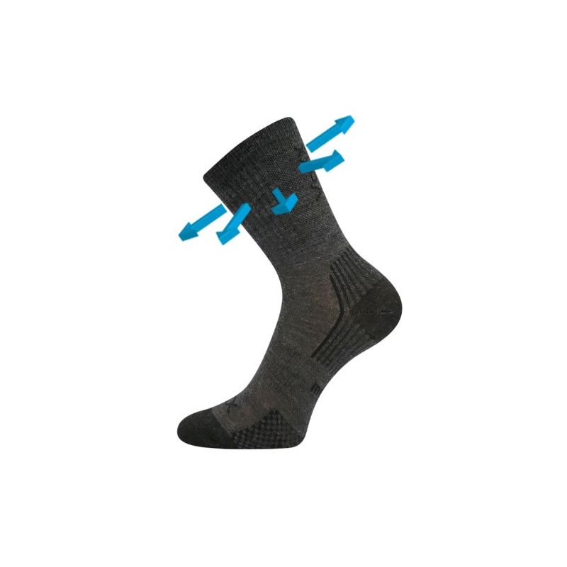Dětské slabé ponožky z merino Optimalik s ionty stříbra tmavě šedé