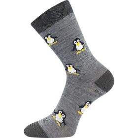 Dětské slabé ponožky z merino Penguinik s ionty stříbra šedé
