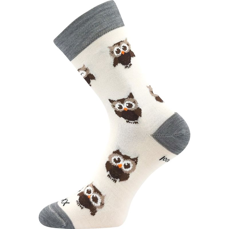 Dámské slabé ponožky z merino Bubo s ionty stříbra bílé