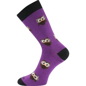 Dámské slabé ponožky z merino Bubo s ionty stříbra fialové