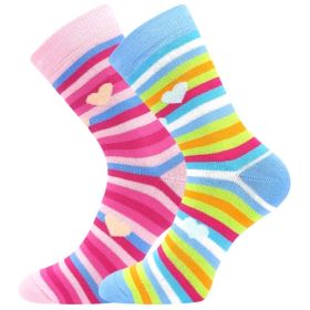 Dámské celofroté ponožky Pruhana 2 pruhované mix B (2 páry)