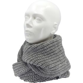 Dámská pletená šála Minor kruhová z merino světle šedá