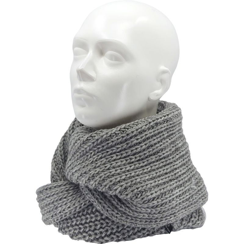 Dámská pletená šála Minor kruhová z merino světle šedá
