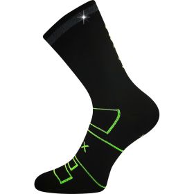 Sportovní ponožky Reflexon s reflexním prvkem černé s neon zelenou