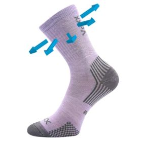 Dětské slabé ponožky z merino Optimalik s ionty stříbra světle fialové