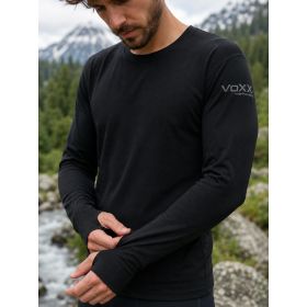 Funkční pánské tričko Merinowool 03 slim s dlouhým rukávem černé