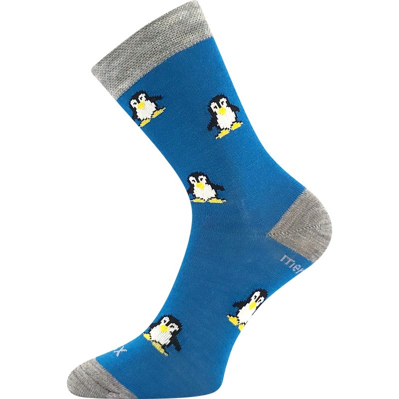 Dětské slabé ponožky z merino Penguinik s ionty stříbra tmavě tyrkysová