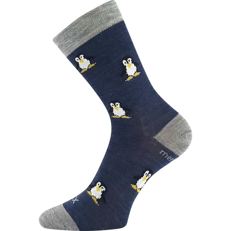 Dětské slabé ponožky z merino Penguinik s ionty stříbra jeans