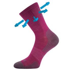 Dětské slabé ponožky z merino Optimalik s ionty stříbra fuxia