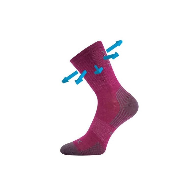 Dětské slabé ponožky z merino Optimalik s ionty stříbra fuxia