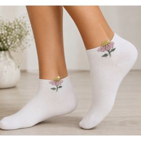 Dámské elegantní ponožky Flitana 02 s kamínky bílé