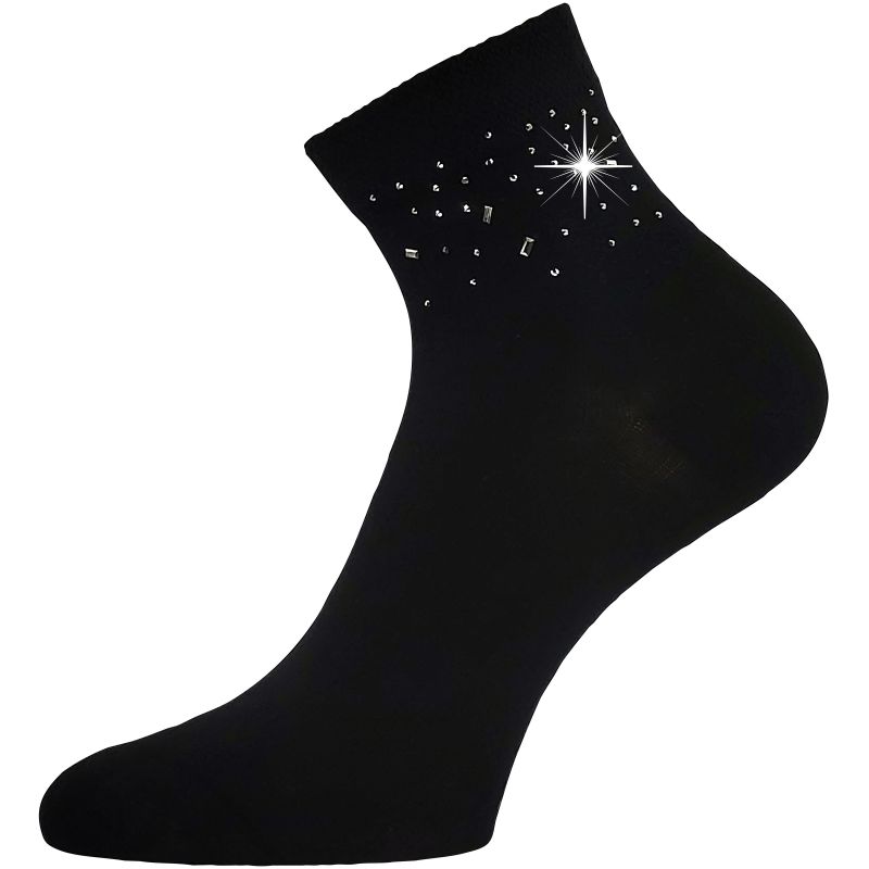 Dámské elegantní ponožky Flitana 03 s kamínky černé
