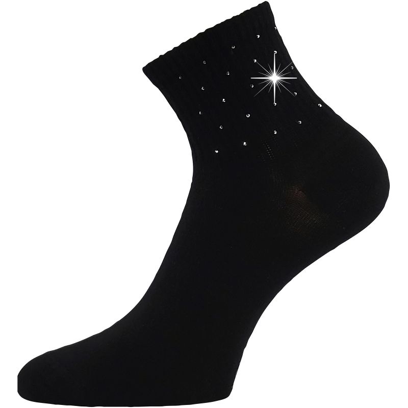 Dámské elegantní ponožky Flitana 04 s kamínky černé
