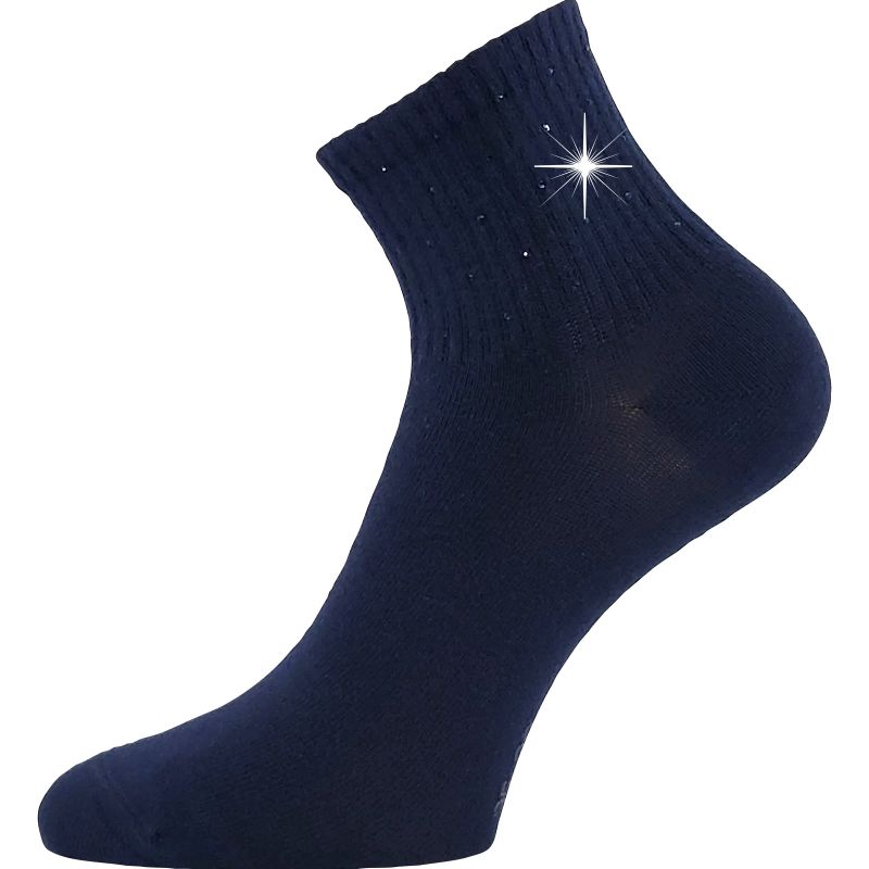 Dámské elegantní ponožky Flitana 04 s kamínky tmavě modré
