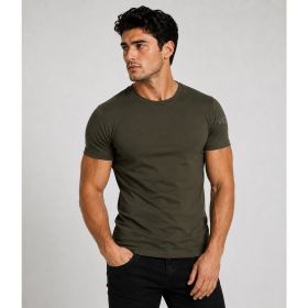 Funkční pánské tričko Merinowool 01 slim s krátkým rukávem khaki