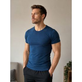 Funkční pánské tričko Merinowool 01 slim s krátkým rukávem jeans